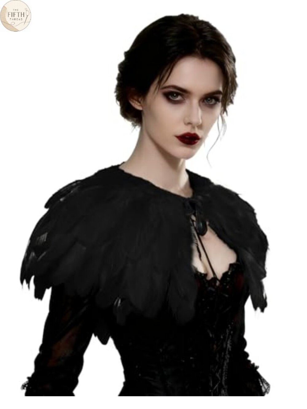 Feather Cape Shawl Collar Gothic Capelet Top
